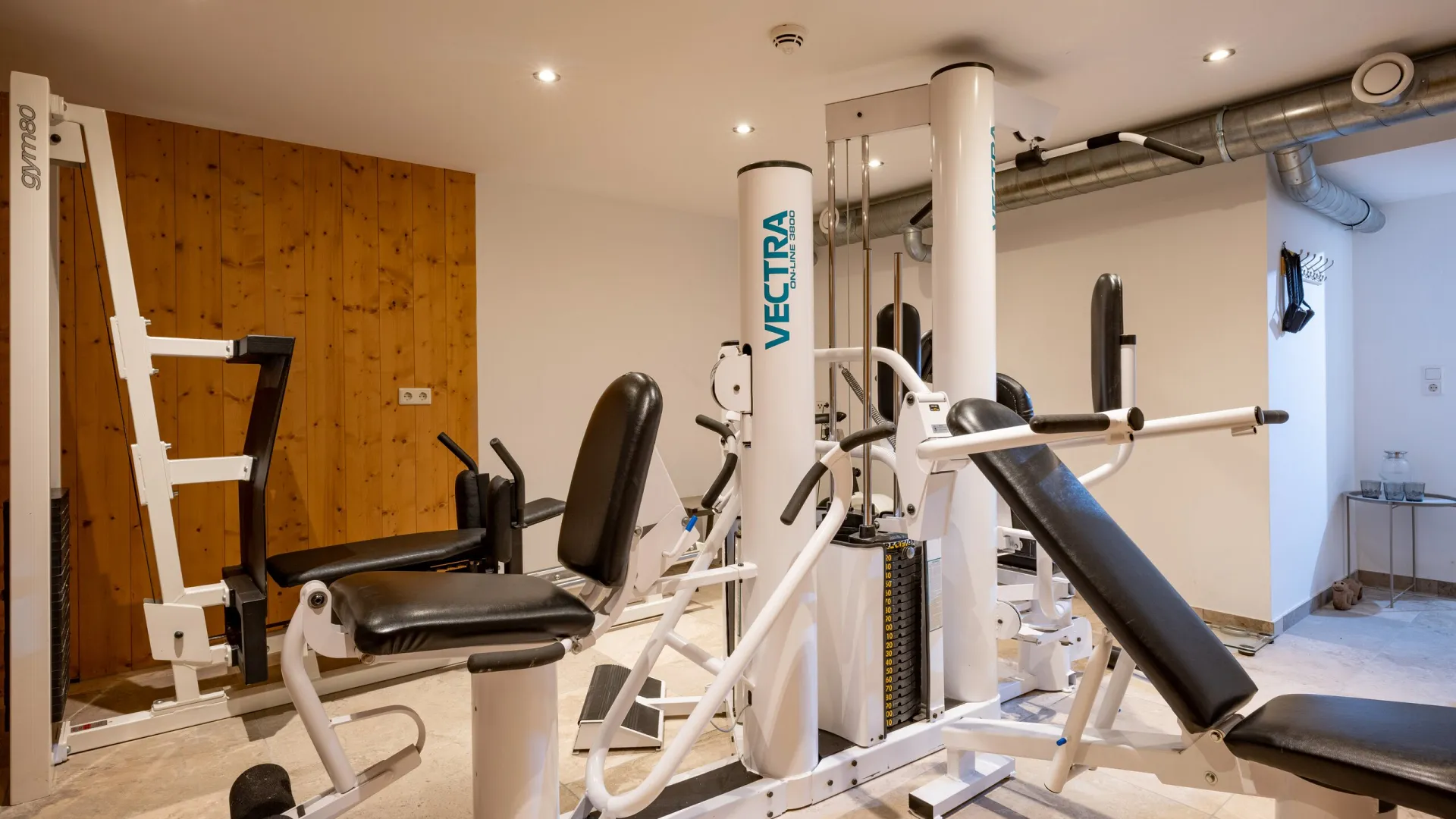 Fitnessraum mit Trainingsgeräten im Martinshof