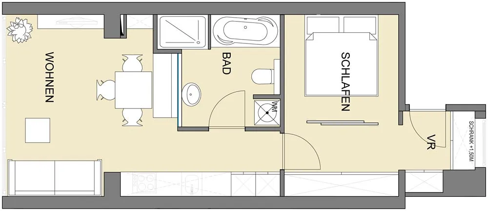 Grundriss des Junior Suite-Apartments